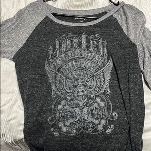 Hurley Gray Graphic Raglan Tee